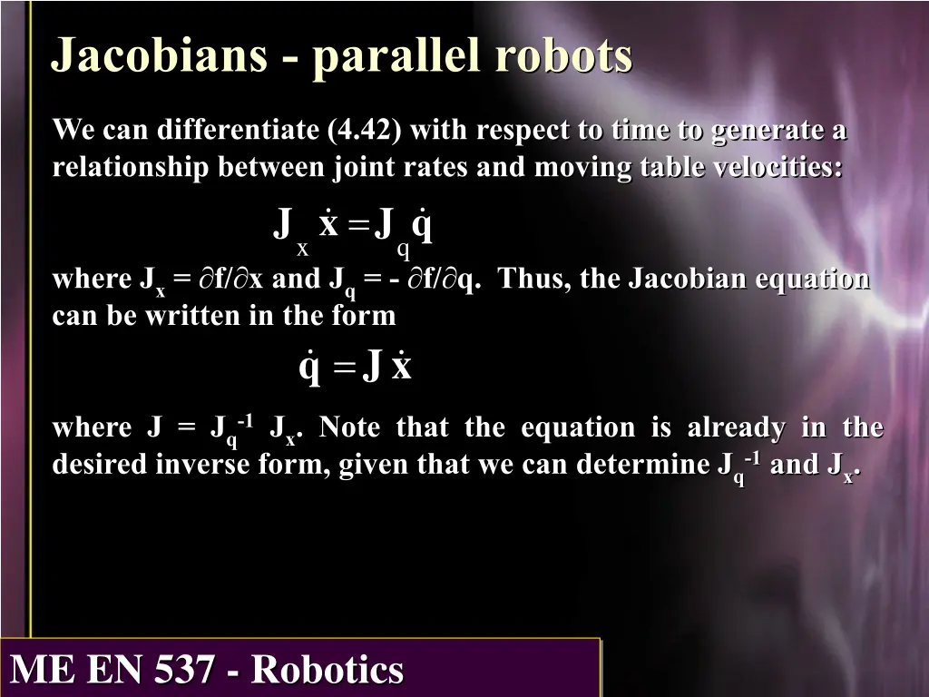 jacobians parallel robots 1