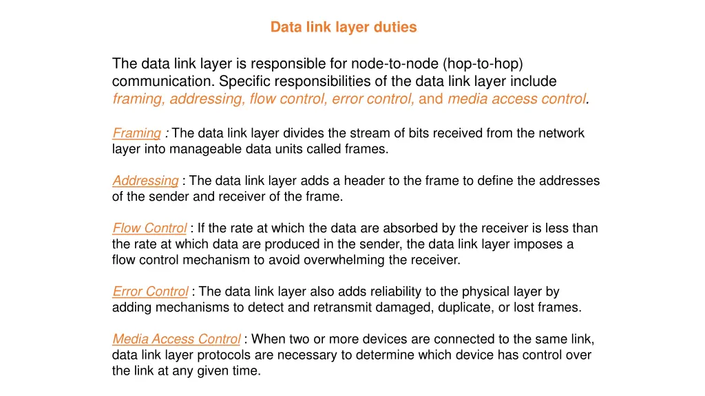 data link layer duties