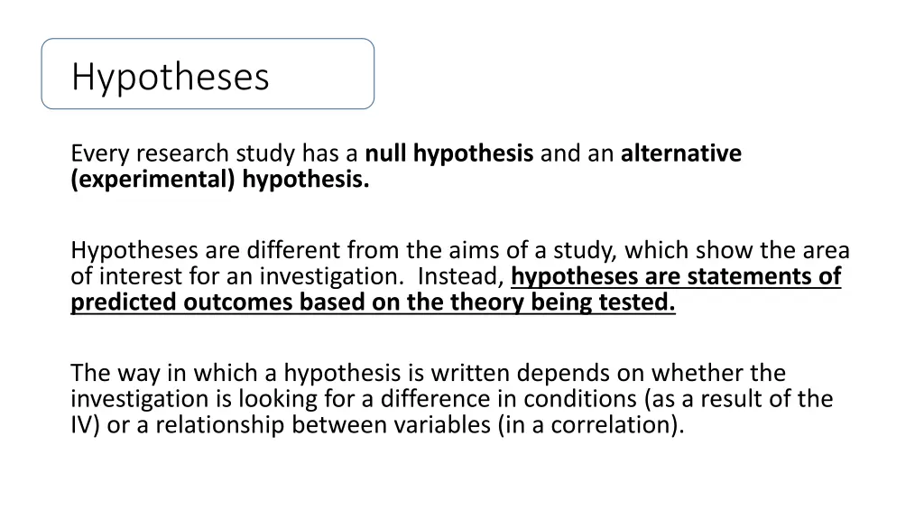 hypotheses