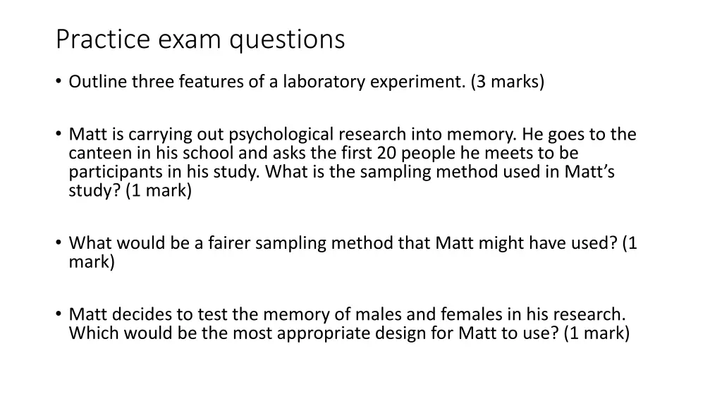 practice exam questions