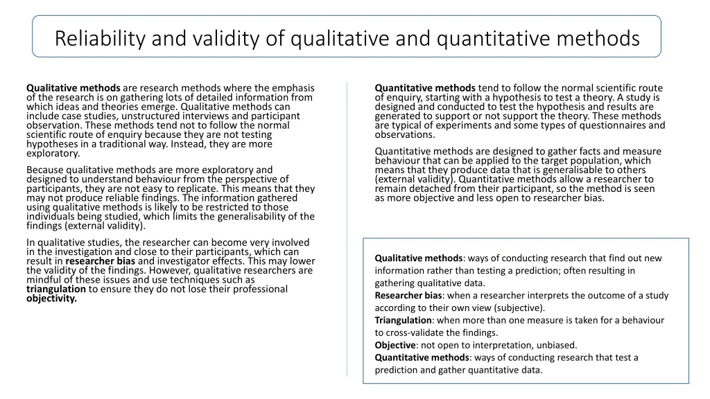 reliability and validity of qualitative