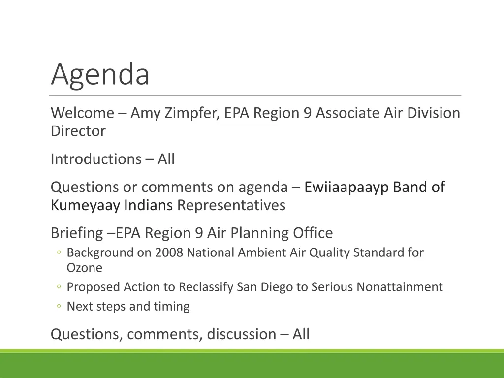 agenda