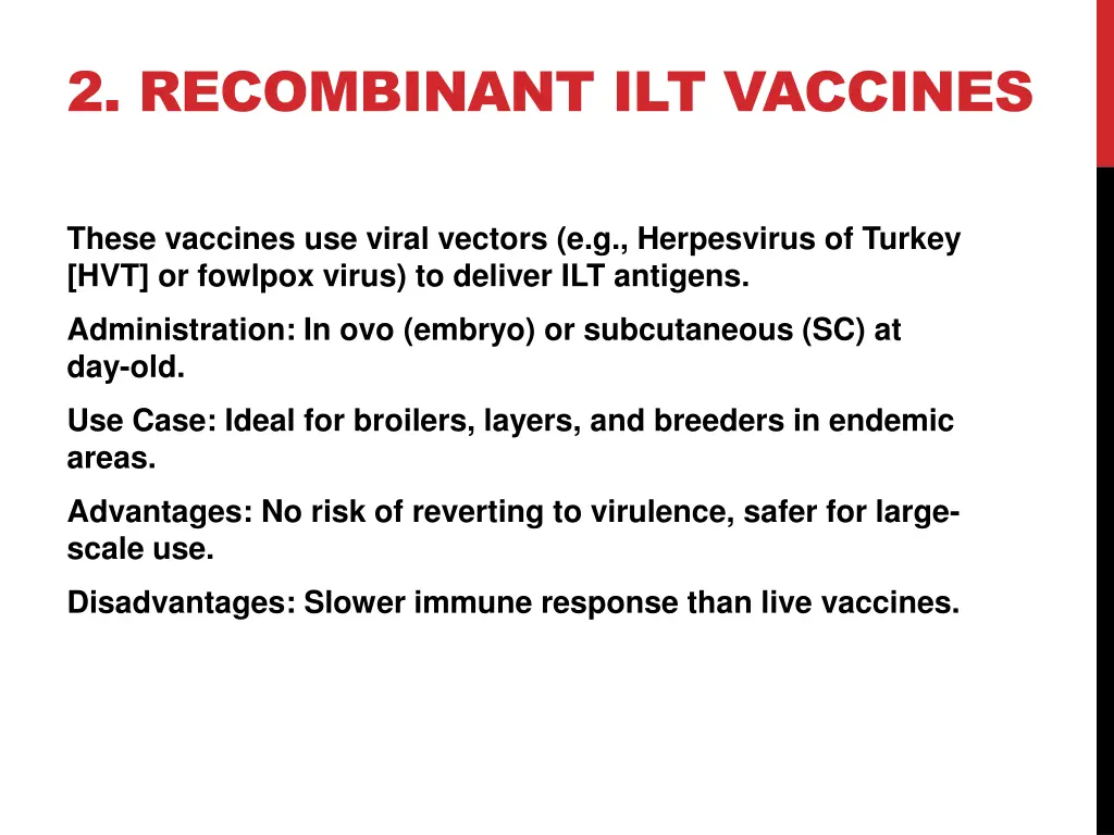 2 recombinant ilt vaccines