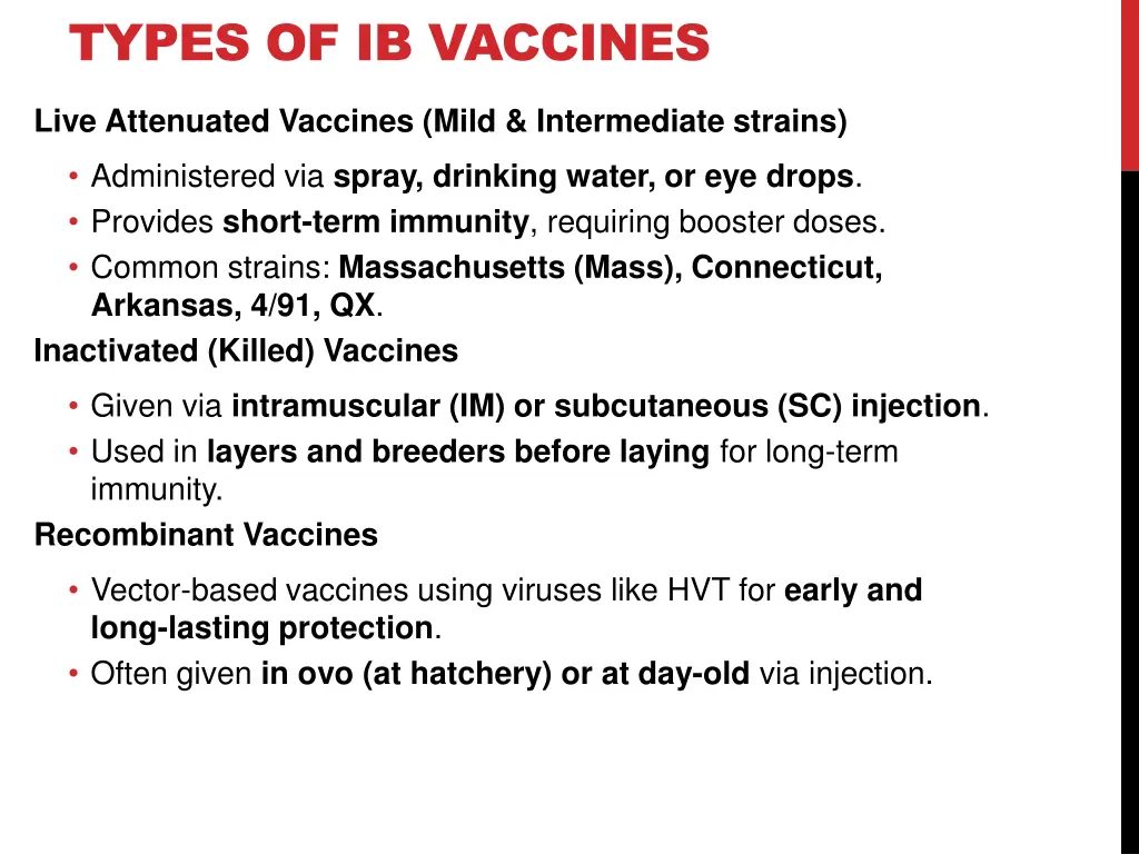 types of ib vaccines