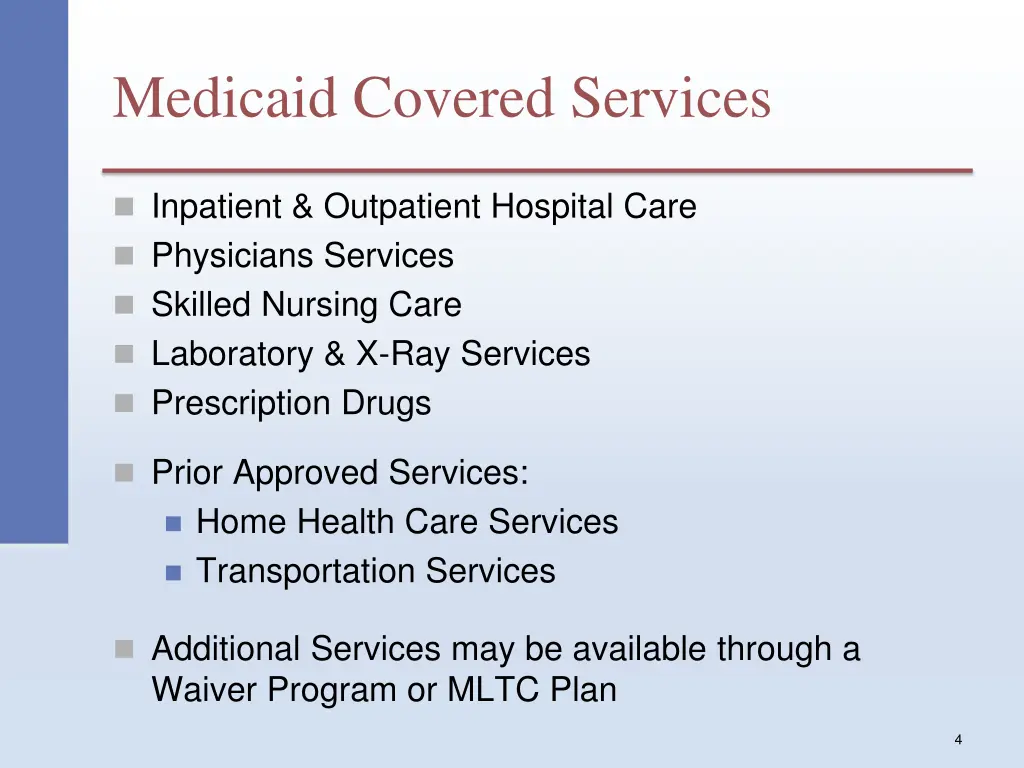 medicaid covered services