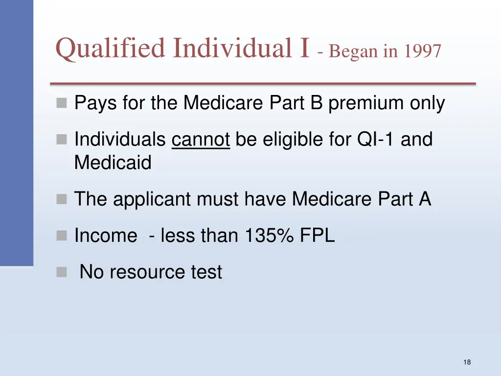 qualified individual i began in 1997