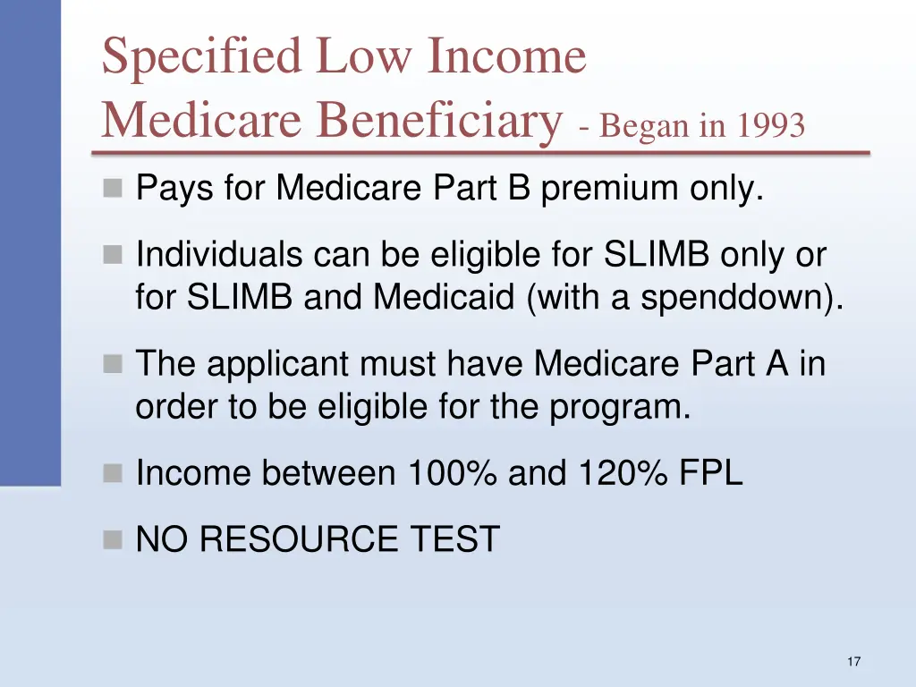 specified low income medicare beneficiary began