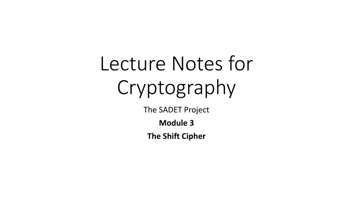 lecture notes for cryptography