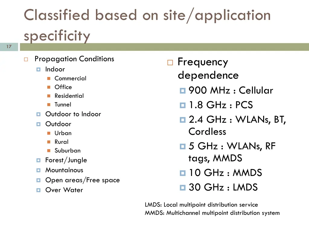classified based on site application specificity