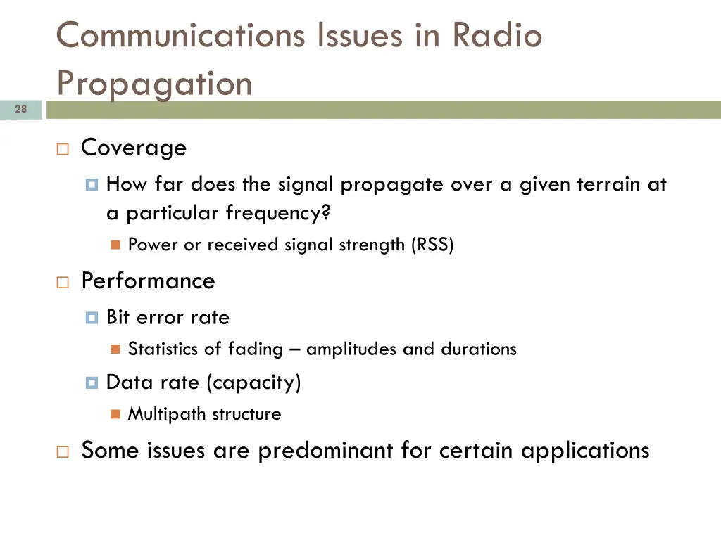 communications issues in radio propagation