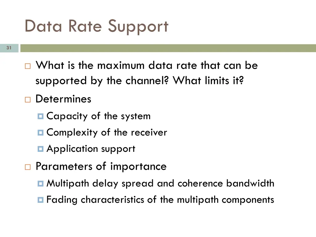 data rate support