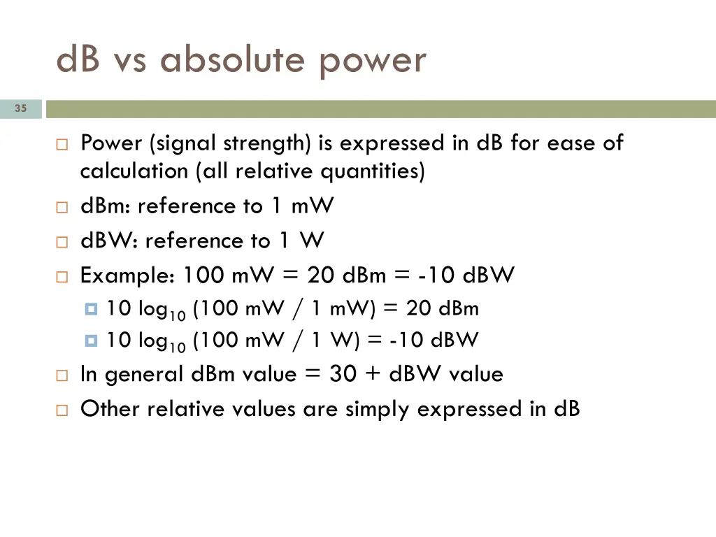 db vs absolute power