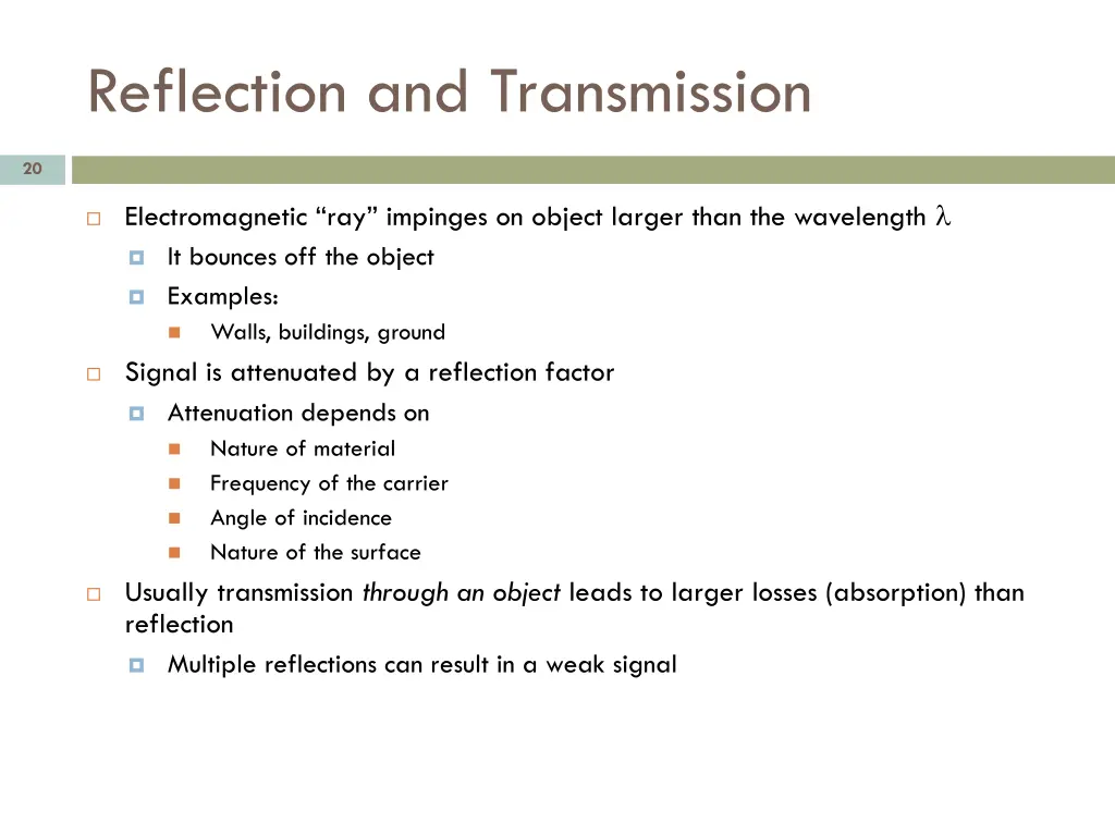 reflection and transmission