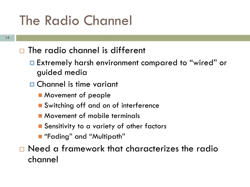 the radio channel