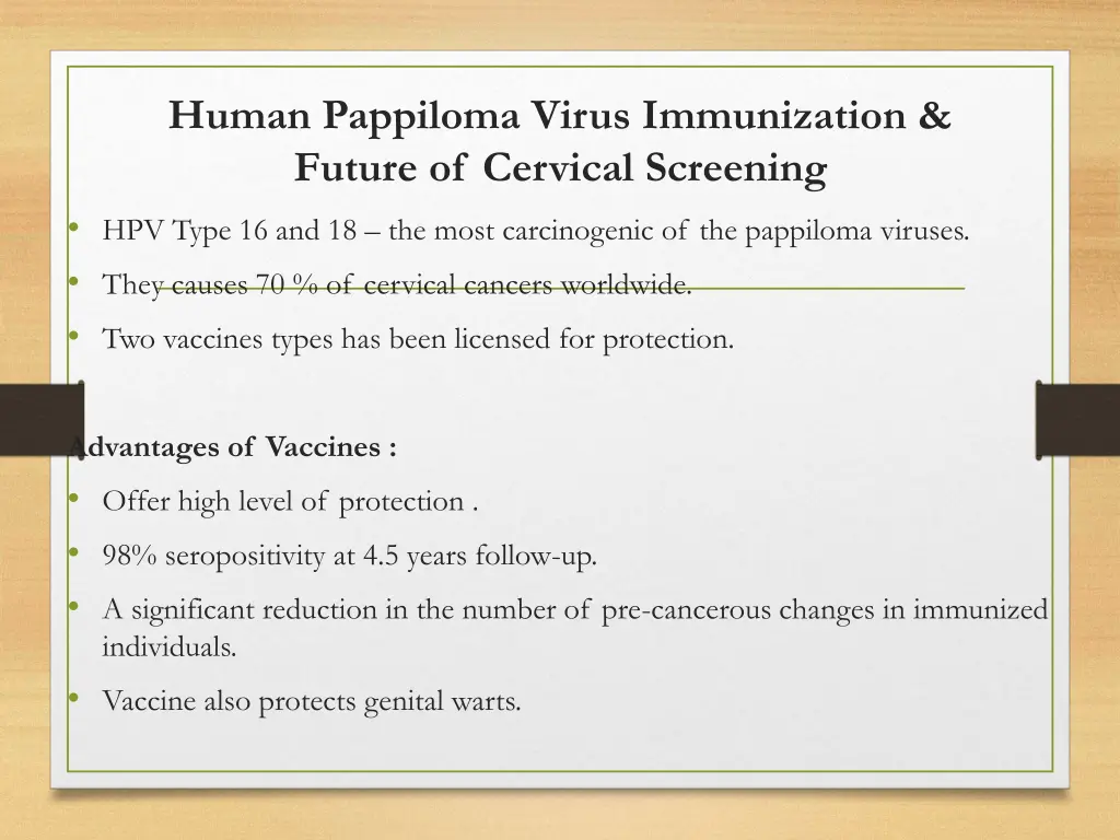 human pappiloma virus immunization future