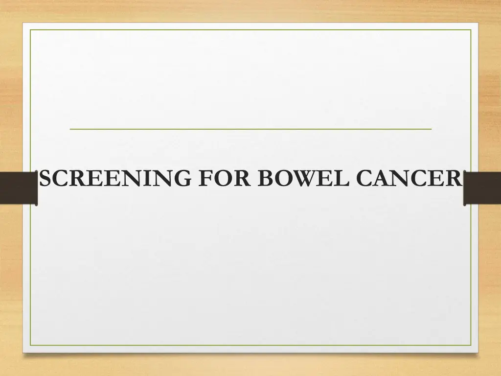 screening for bowel cancer