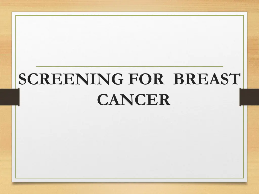 screening for breast cancer