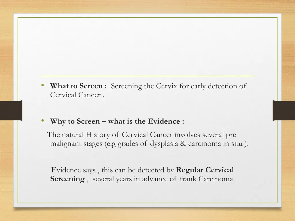 what to screen screening the cervix for early