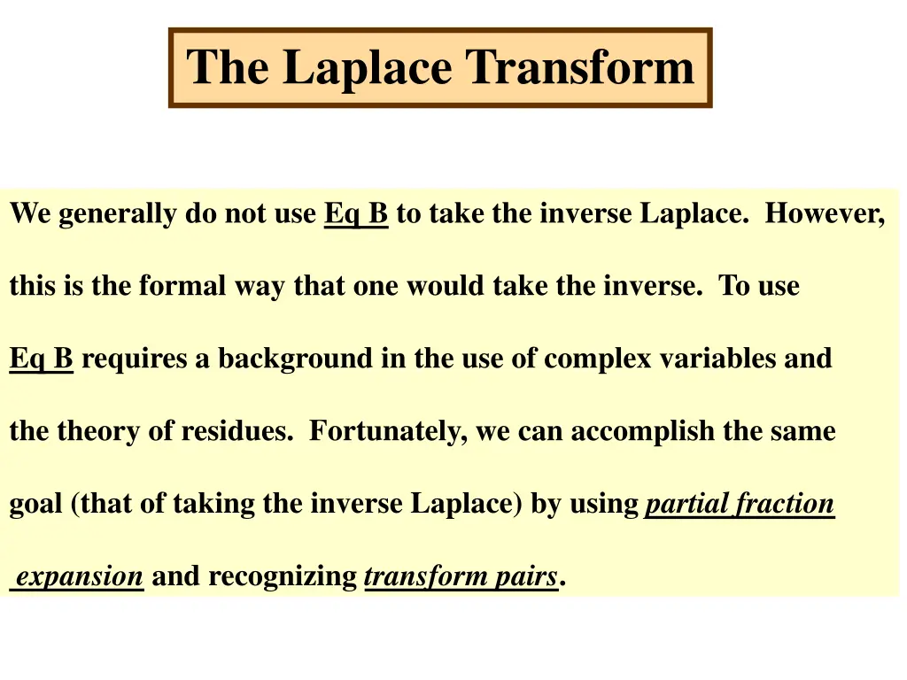 the laplace transform 2