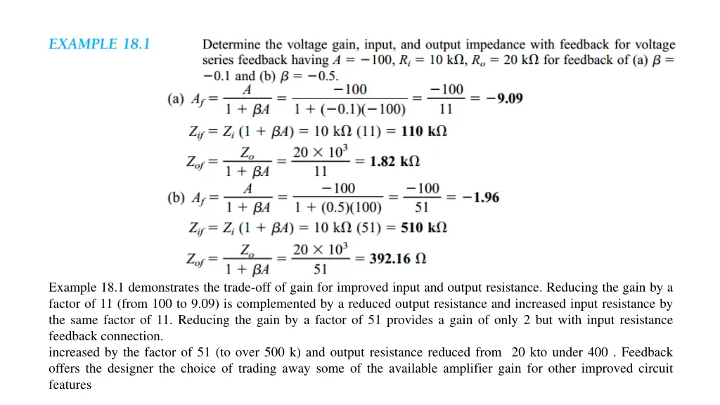 example 18 1 demonstrates the trade off of gain