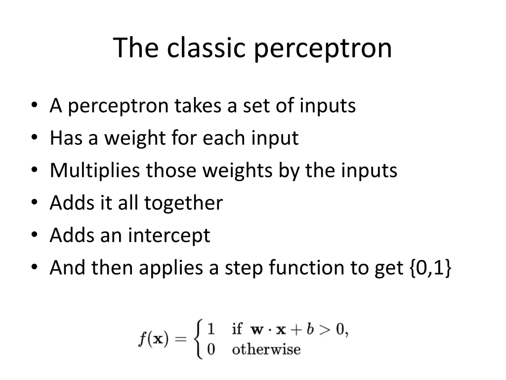the classic perceptron