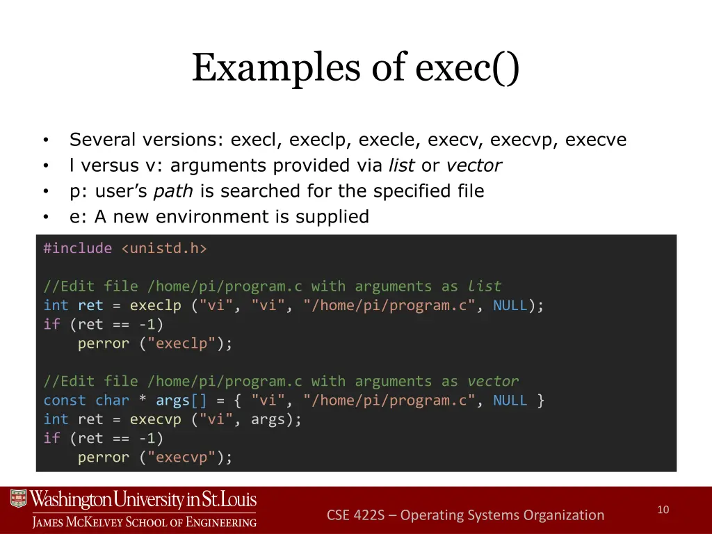 examples of exec