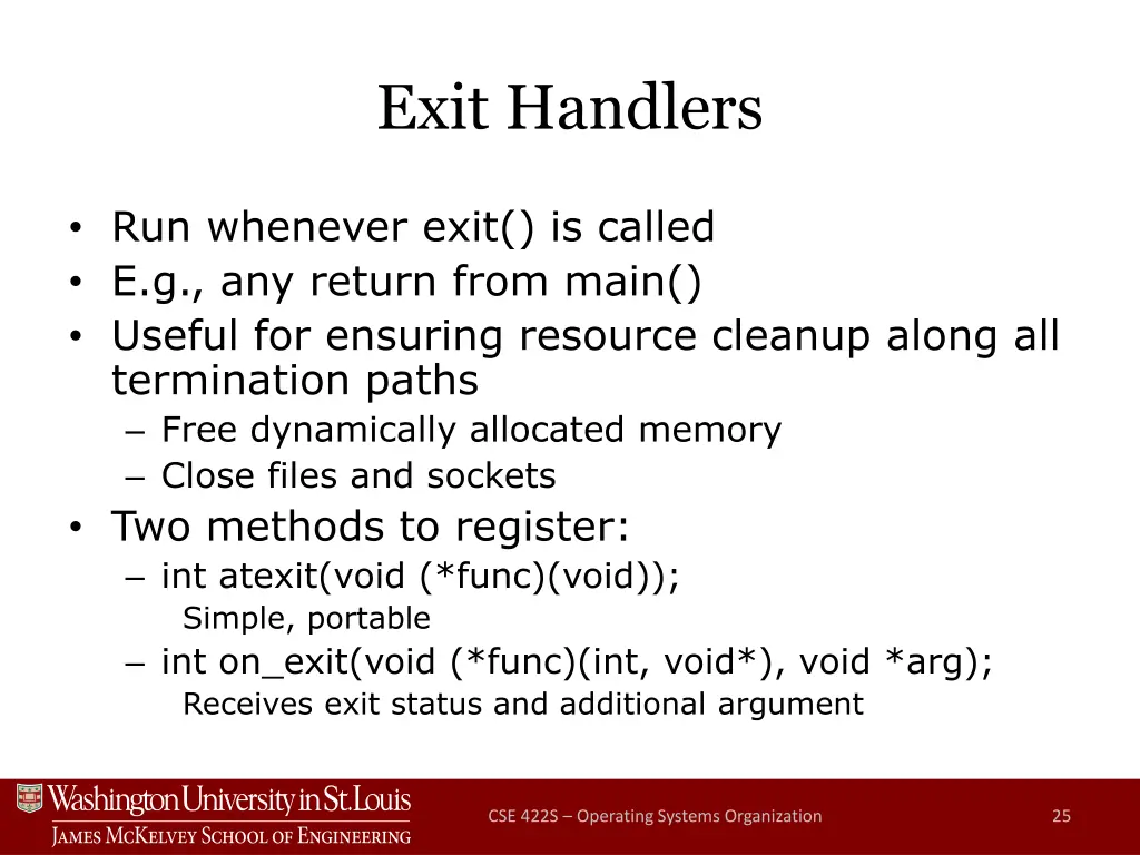 exit handlers