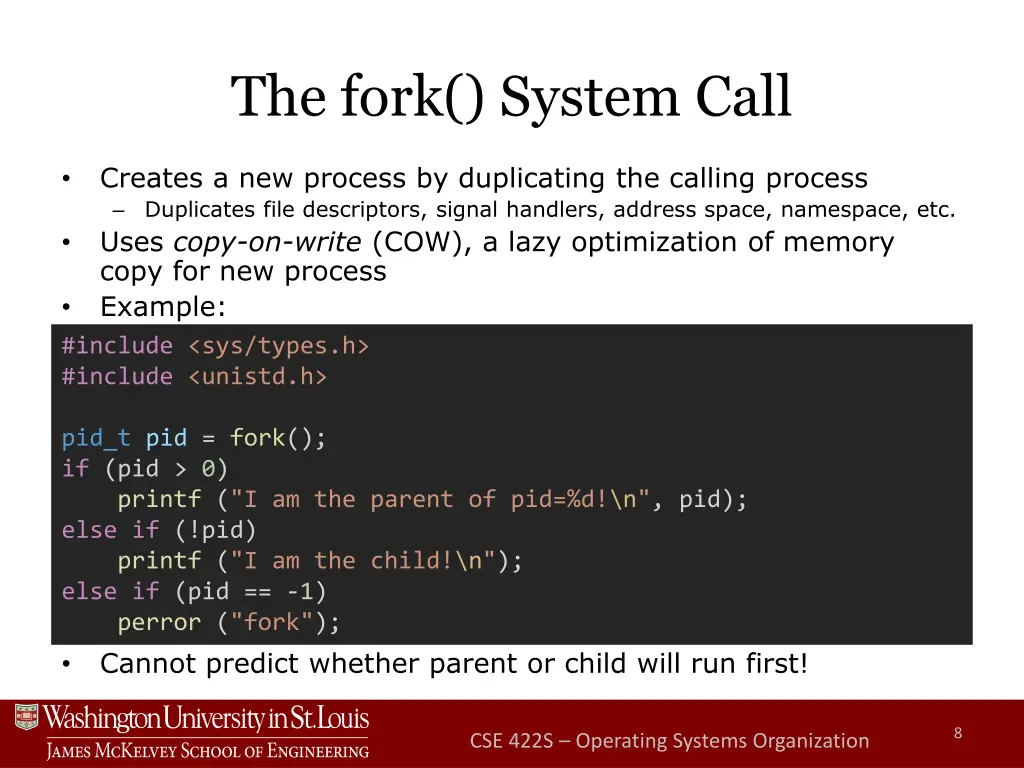 the fork system call