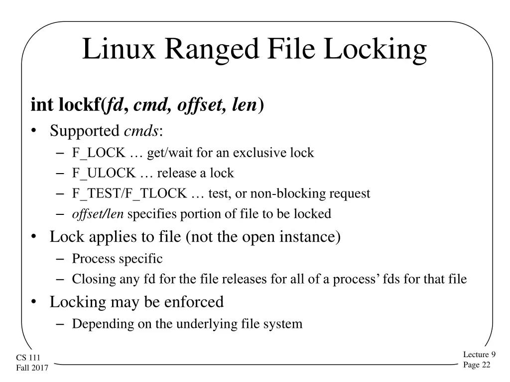 linux ranged file locking