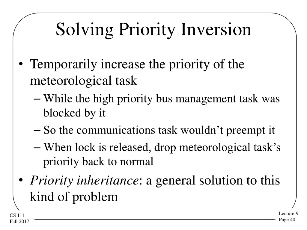 solving priority inversion