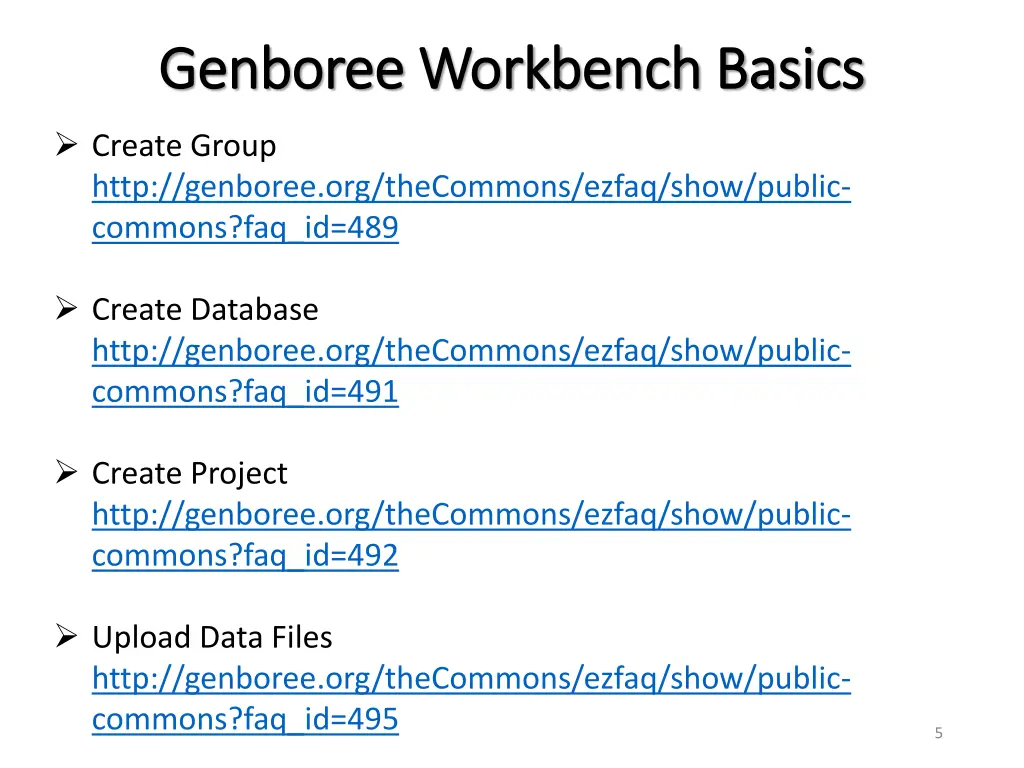 genboree genboree workbench basics workbench 1