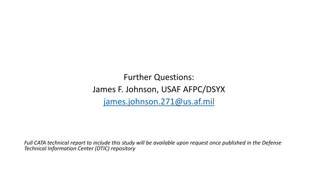 further questions james f johnson usaf afpc dsyx
