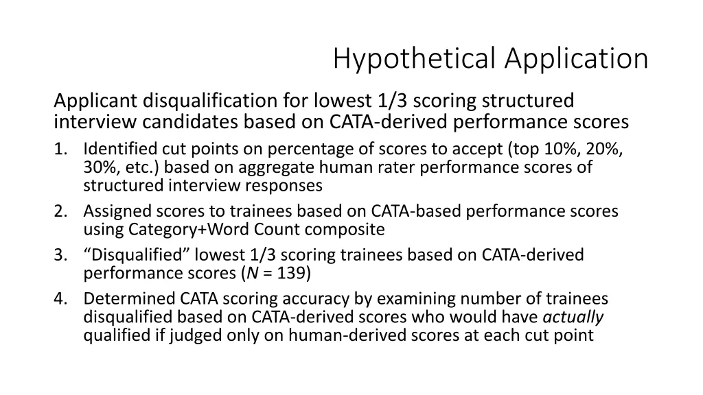 hypothetical application