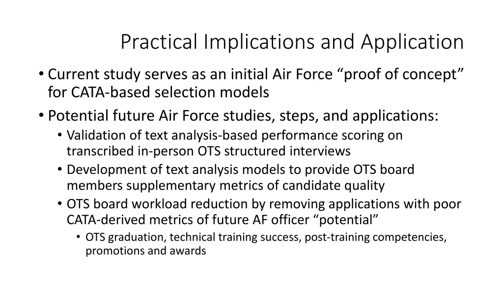 practical implications and application