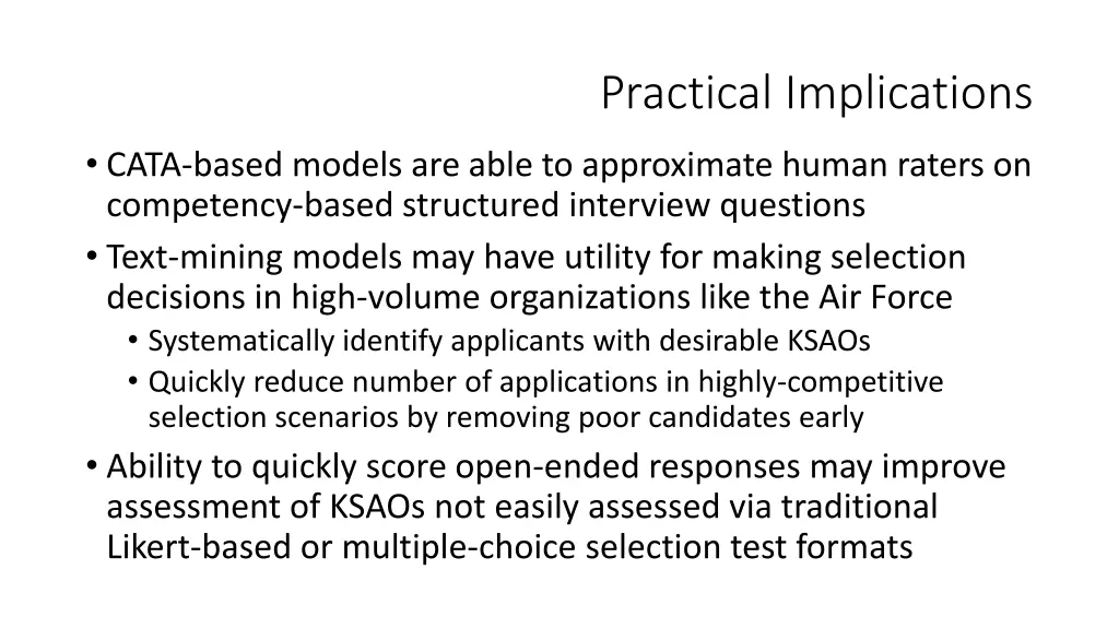practical implications