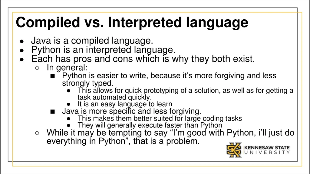 compiled vs interpreted language