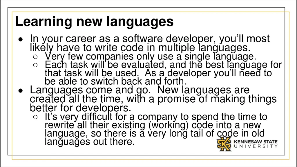 learning new languages in your career