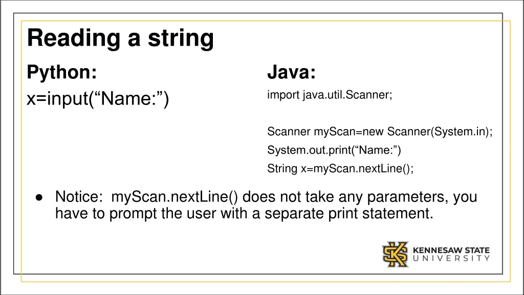 reading a string python x input name