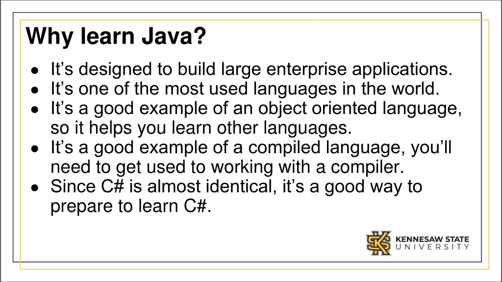 why learn java