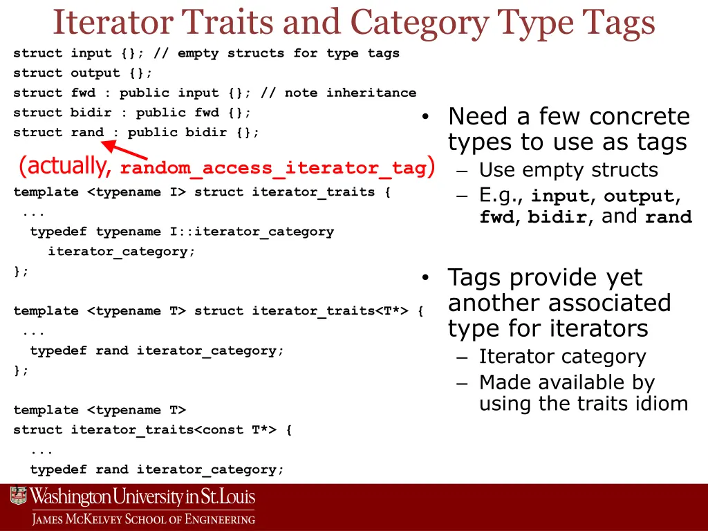 iterator traits and category type tags struct