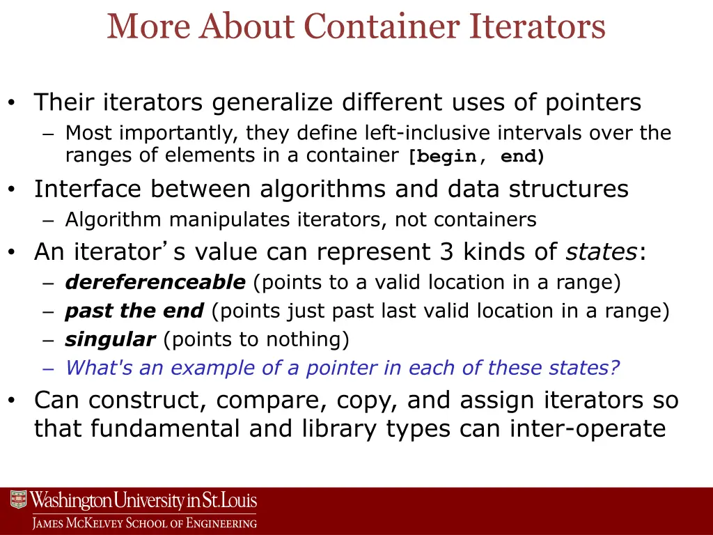 more about container iterators