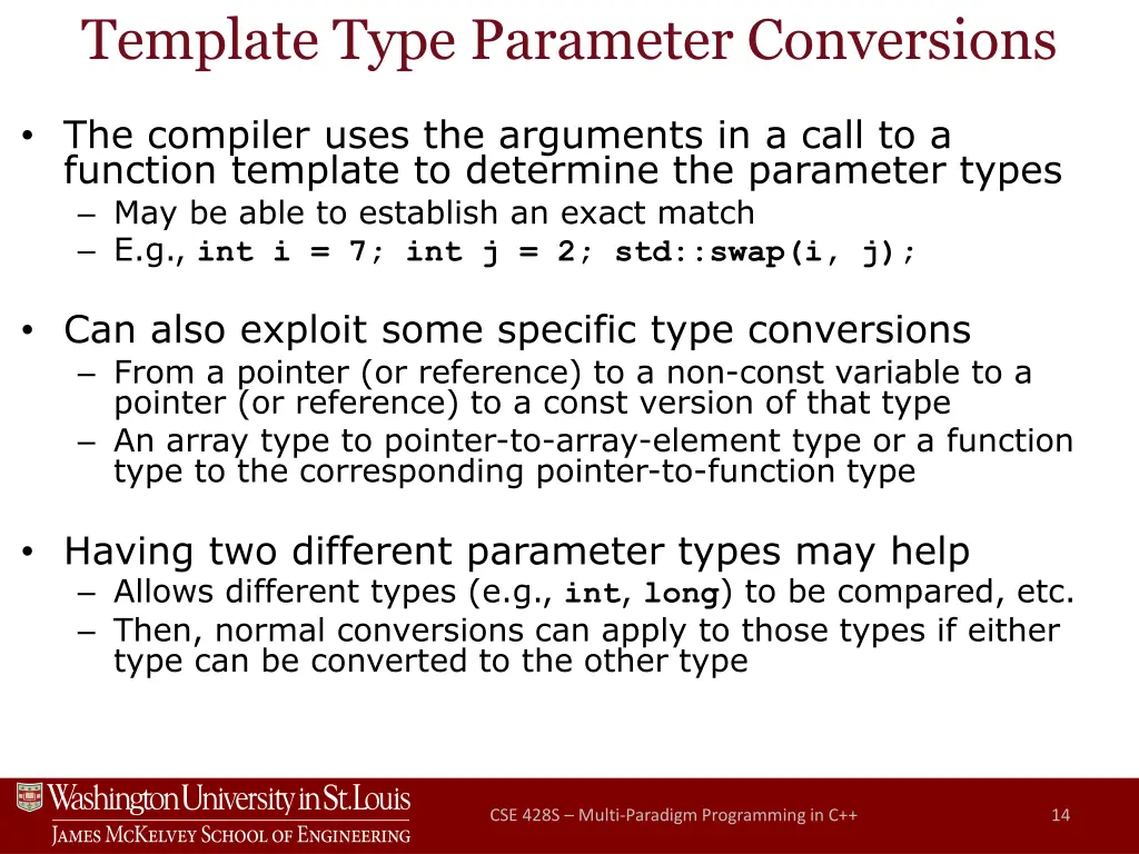 template type parameter conversions