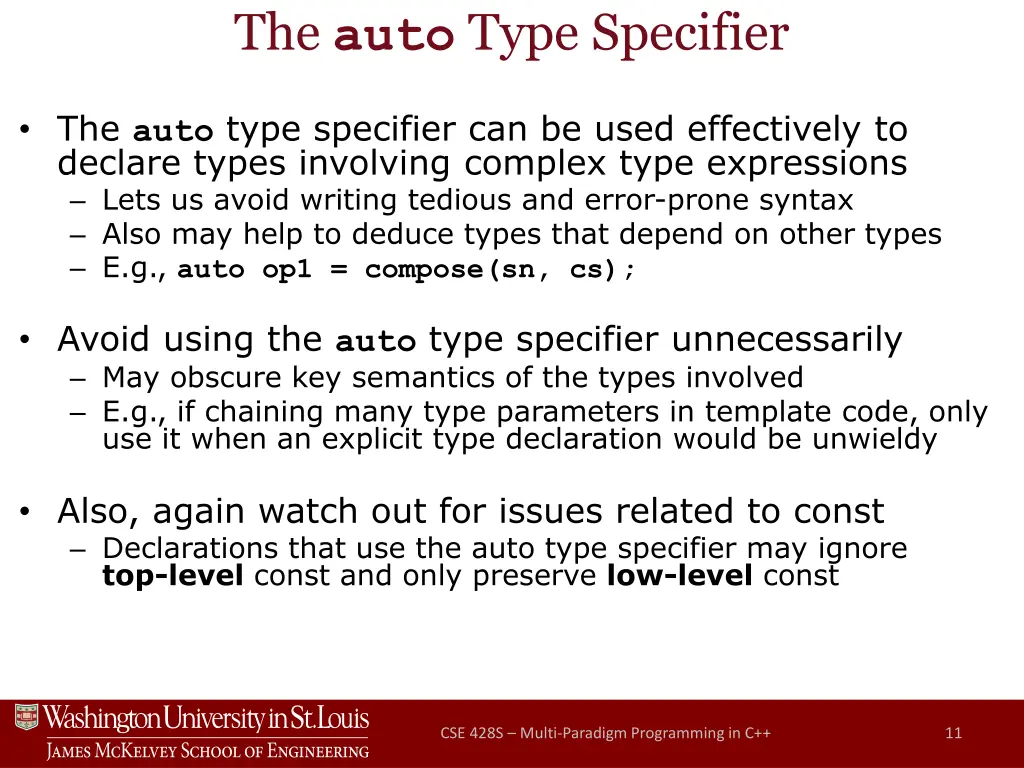 the auto type specifier