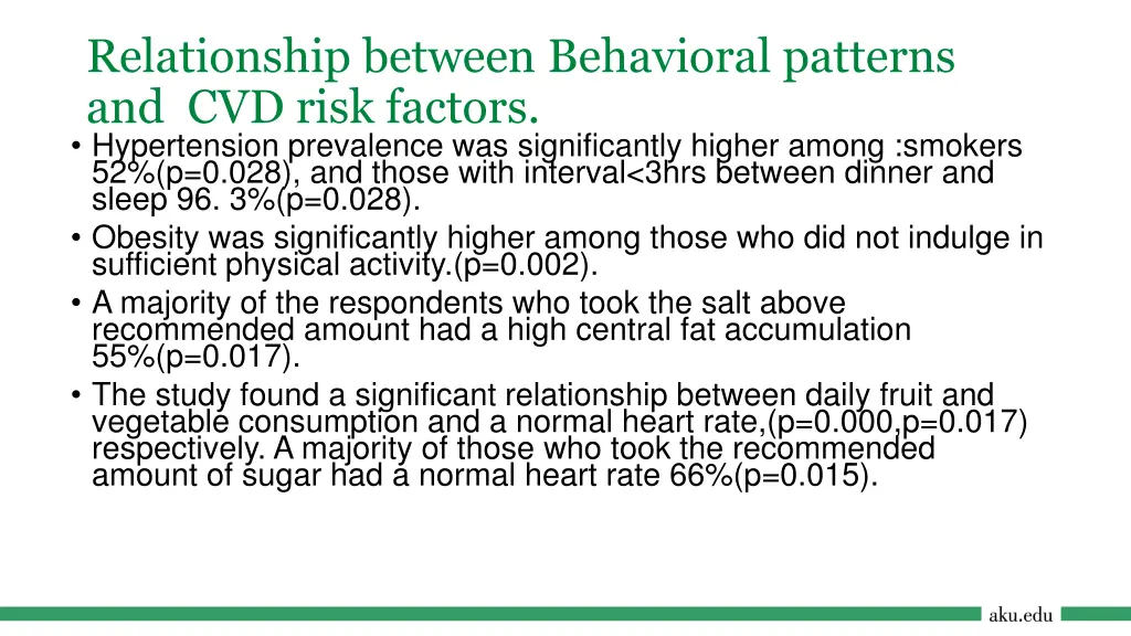 relationship between behavioral patterns