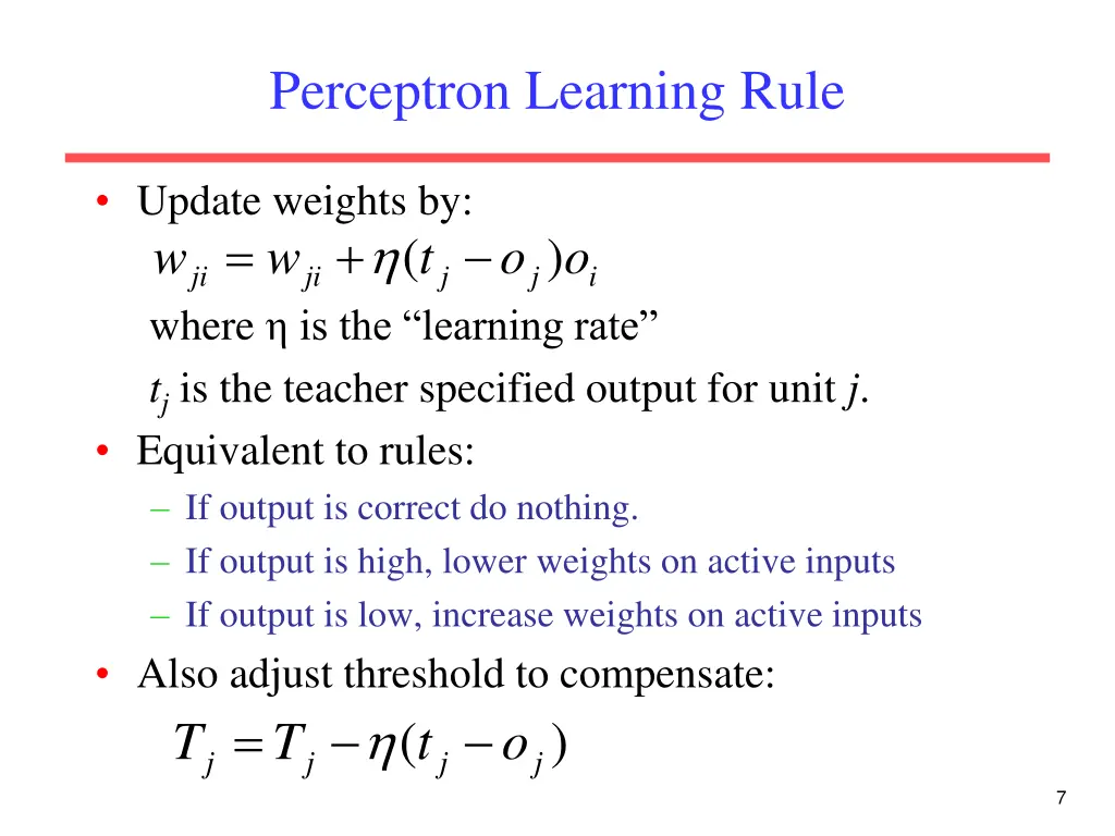 perceptron learning rule
