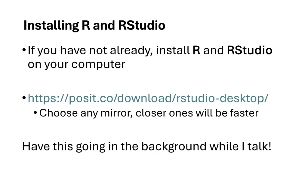 installing r and rstudio