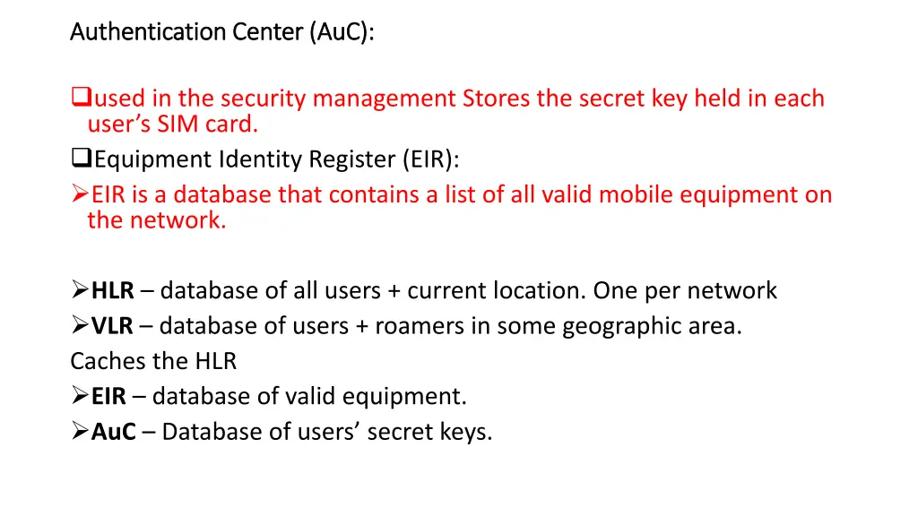 authentication center authentication center auc
