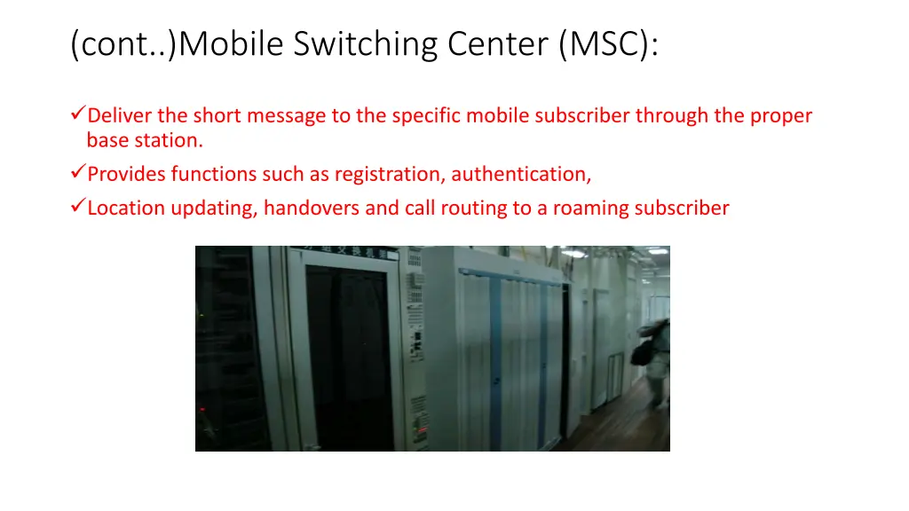 cont mobile switching center msc