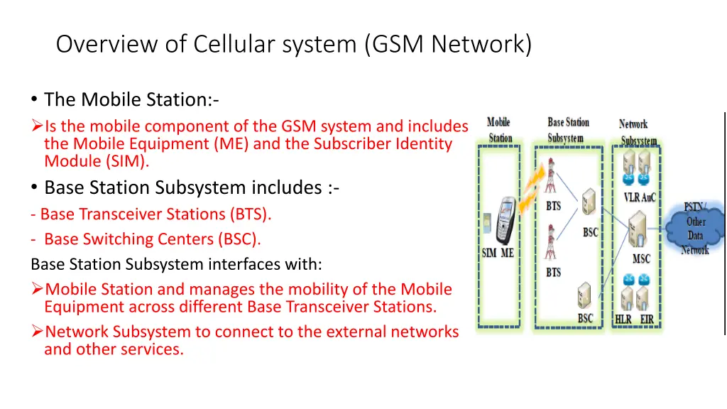 overview of cellular system gsm network