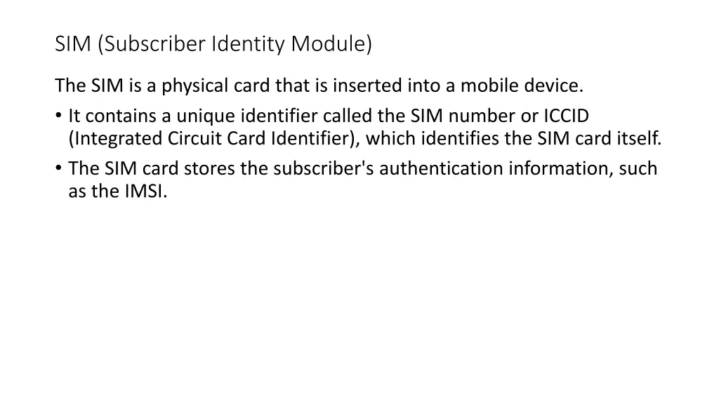 sim subscriber identity module